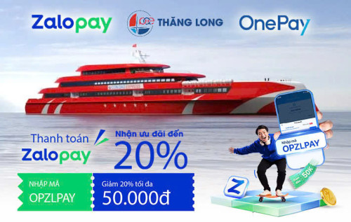 Giảm 20% Khi Đặt Vé Tàu Qua Ví Zalo Tại Tàu Thăng Long