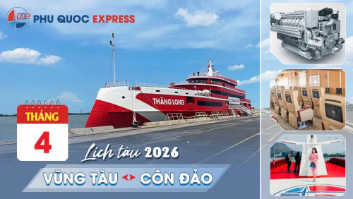 Lịch tàu Thăng Long Vũng Tàu - Côn Đảo tháng 4