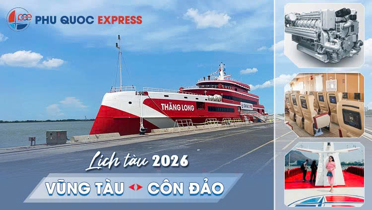Lịch Tàu Vũng Tàu - Côn Đảo 2026 (Tàu Thăng Long)  