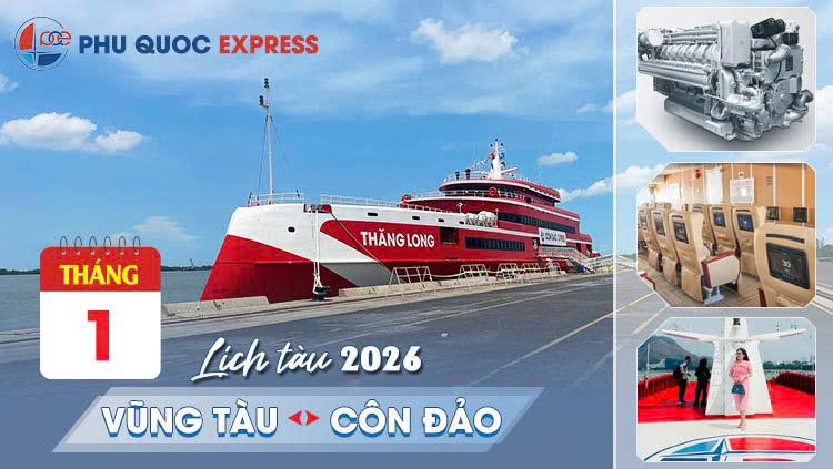 Lịch tàu Thăng Long Vũng Tàu - Côn Đảo tháng 1